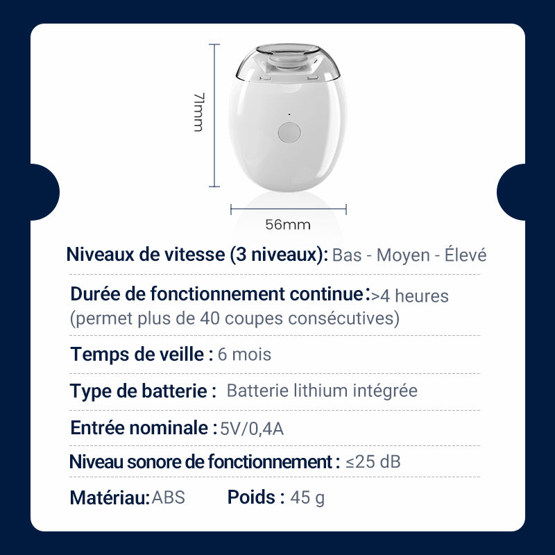 Nivara™ | Coupe-ongles électrique automatique précis avec LED intégrée
