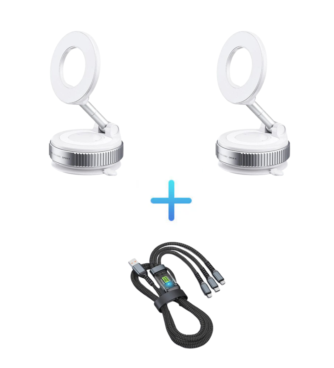 MagniHold™ – Support Téléphone Magnétique avec Ventouse Réglable à 360°