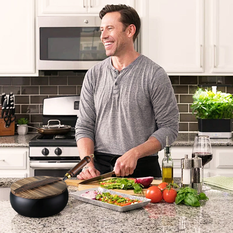 FeuVrai™ – Poêle Wok en Fonte Artisanale