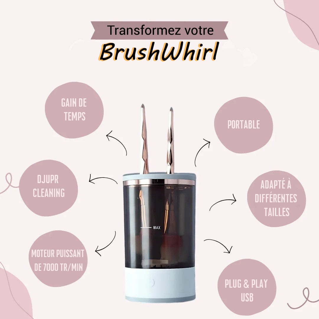 BrushWhirl™ - Nettoyeur de pinceaux de maquillage électrique