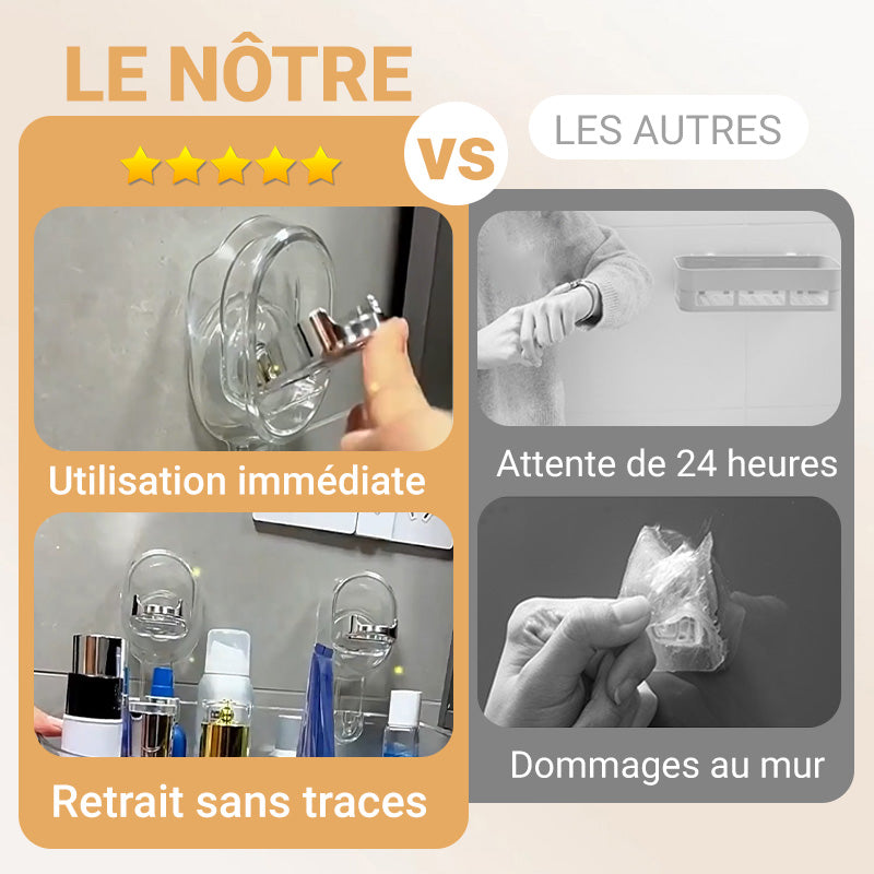 AquaNest™ – Étagère de Salle de Bain à Ventouse avec Drainage