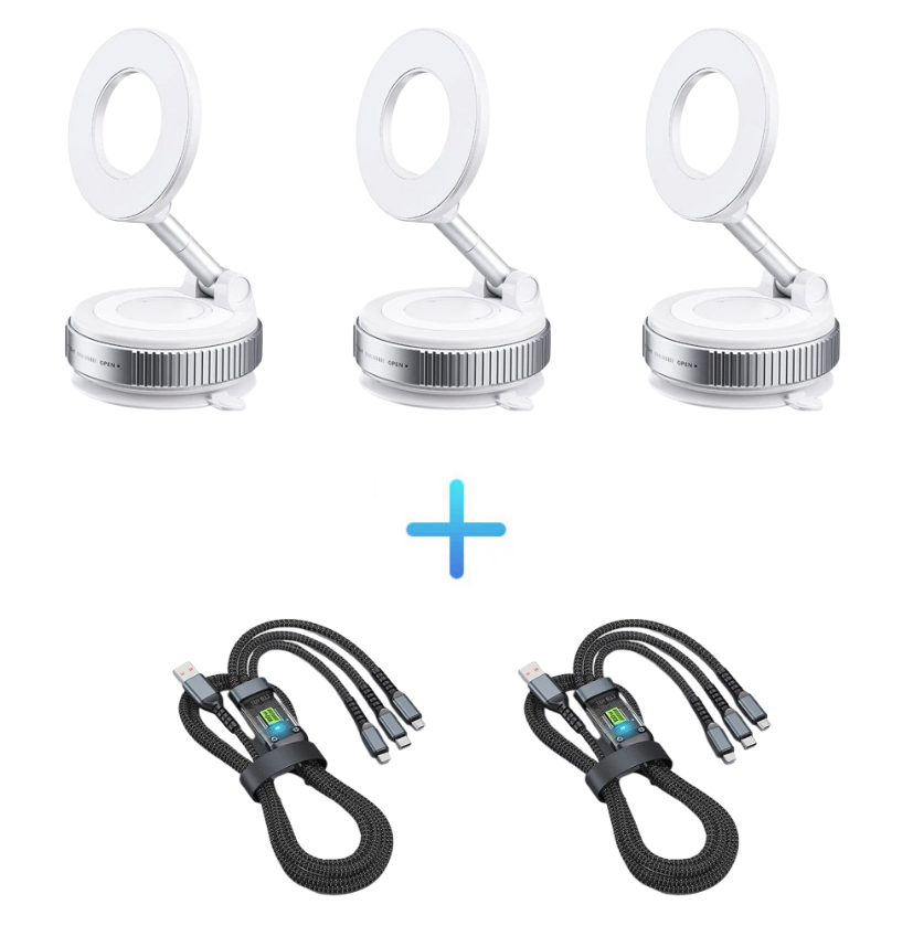 MagniHold™ – Support Téléphone Magnétique avec Ventouse Réglable à 360°