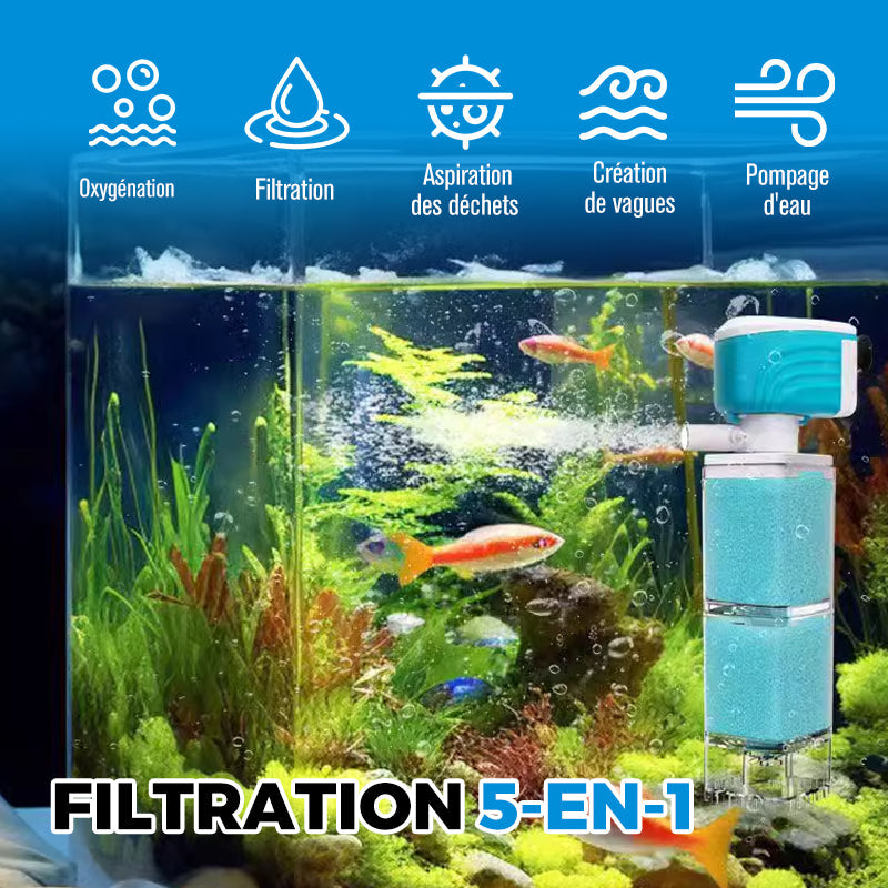 AquaPure™ – Filtration Silencieuse & Efficace pour Aquariums