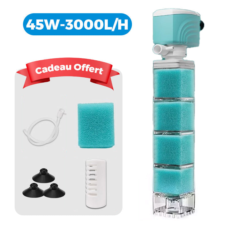 AquaPure™ – Filtration Silencieuse & Efficace pour Aquariums
