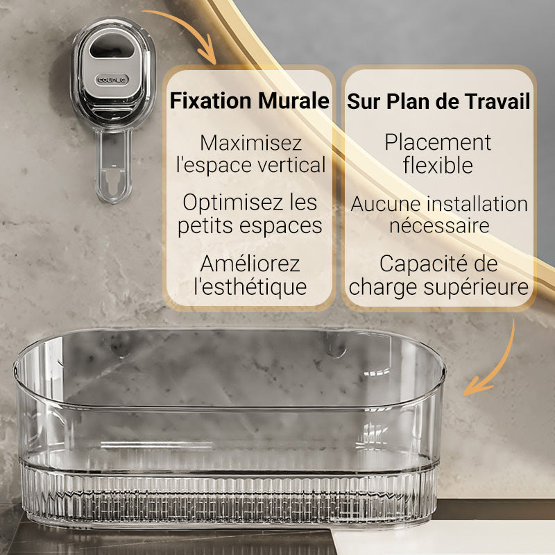 AquaNest™ – Étagère de Salle de Bain à Ventouse avec Drainage