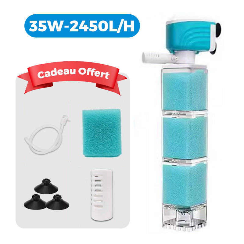 AquaPure™ – Filtration Silencieuse & Efficace pour Aquariums