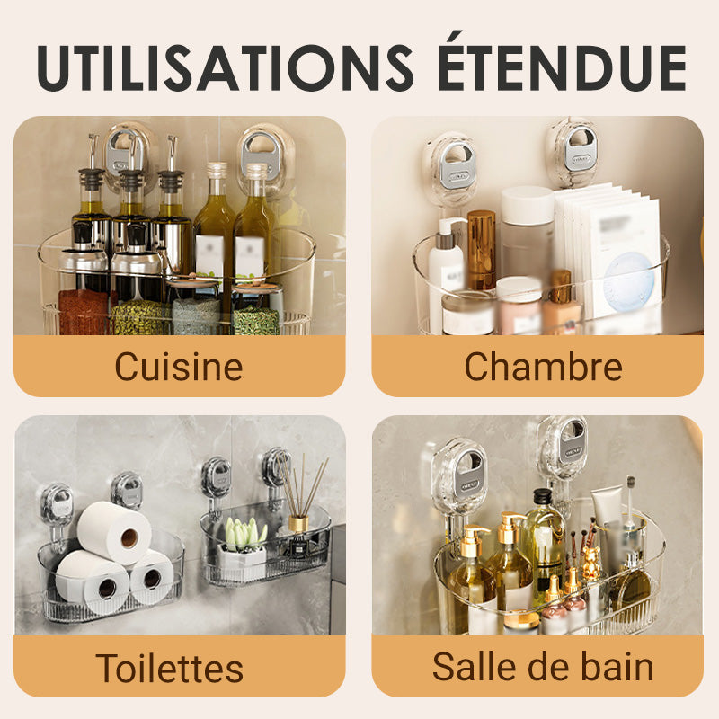 AquaNest™ – Étagère de Salle de Bain à Ventouse avec Drainage