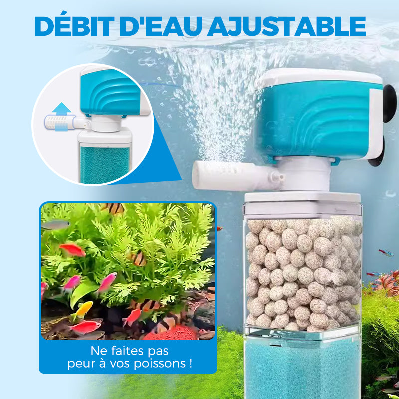 AquaPure™ – Filtration Silencieuse & Efficace pour Aquariums