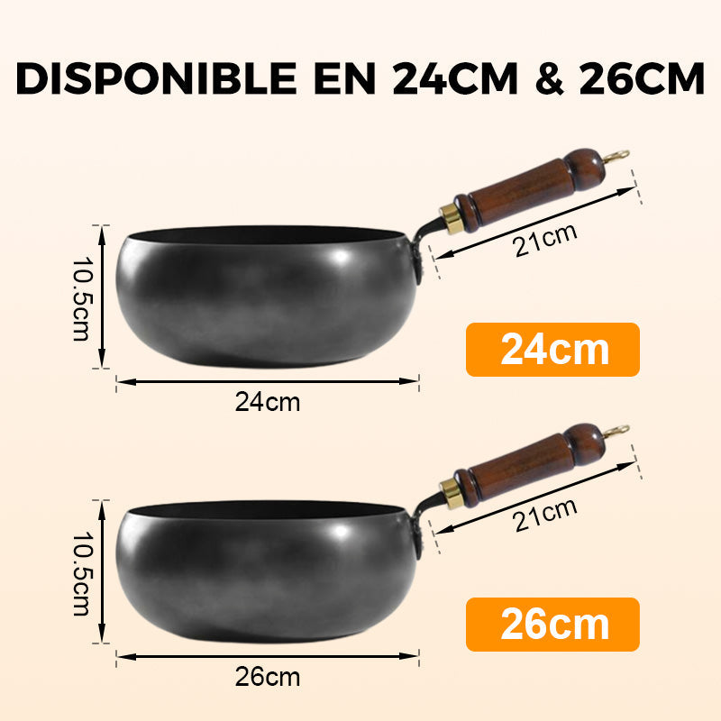 FeuVrai™ – Poêle Wok en Fonte Artisanale