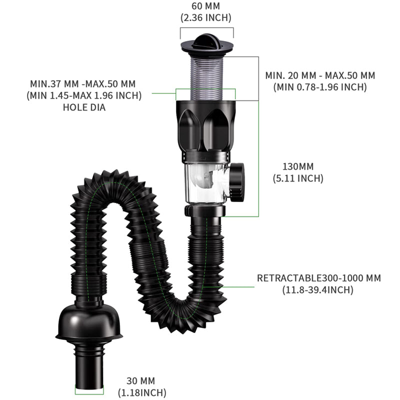 FlexiDrain™ - Tuyau d’Évacuation Télescopique pour Lavabo