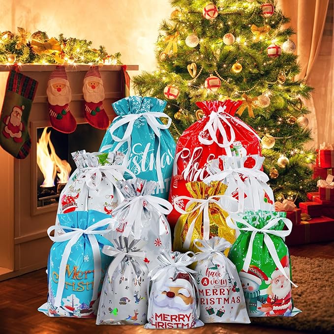🎄 NoëlEase™ – Sacs cadeaux pratiques et festifs | 30 pièces