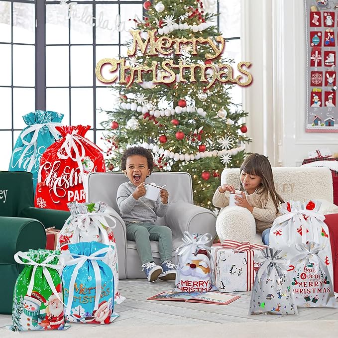 🎄 NoëlEase™ – Sacs cadeaux pratiques et festifs | 30 pièces