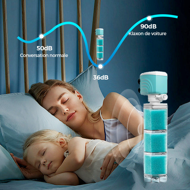 AquaPure™ – Filtration Silencieuse & Efficace pour Aquariums