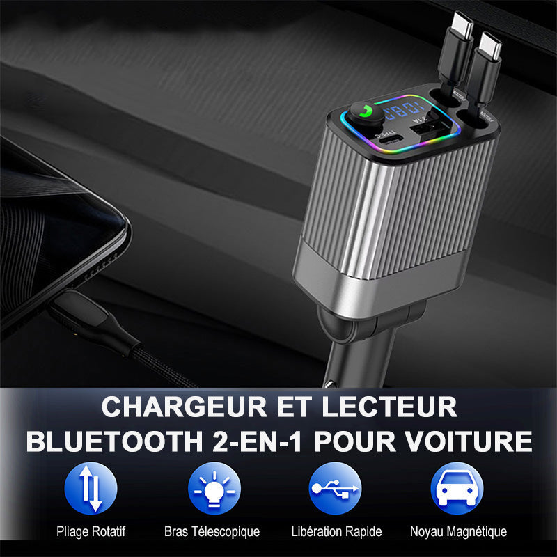 AuriLink™ Chargeur Voiture & Récepteur Bluetooth 2-en-1 – Pratique, Élégant et Universel