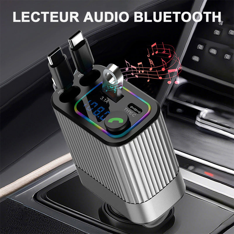 AuriLink™ Chargeur Voiture & Récepteur Bluetooth 2-en-1 – Pratique, Élégant et Universel