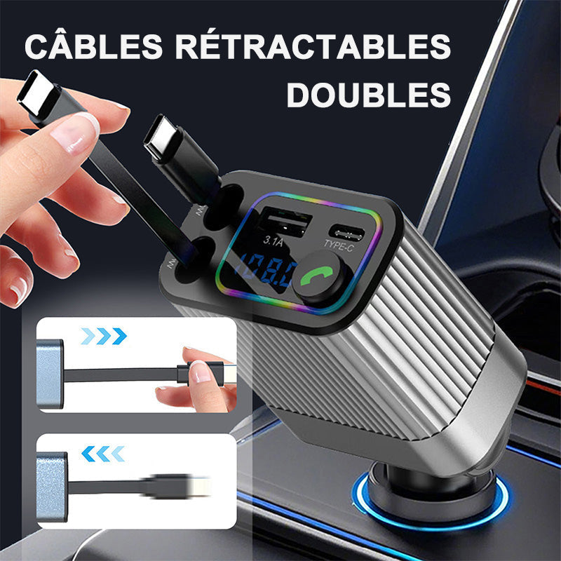 AuriLink™ Chargeur Voiture & Récepteur Bluetooth 2-en-1 – Pratique, Élégant et Universel