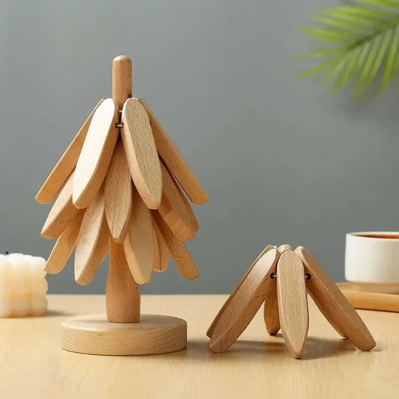 Woodora™ Sous-verres télescopiques – Chaleur et style pour votre table de fête