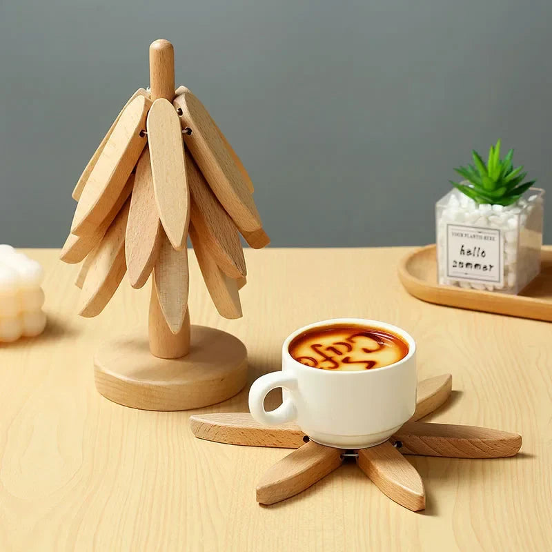 Woodora™ Sous-verres télescopiques – Chaleur et style pour votre table de fête