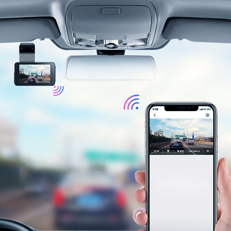 DriveVision - Caméra de tableau de bord double WiFi avec vision nocturne