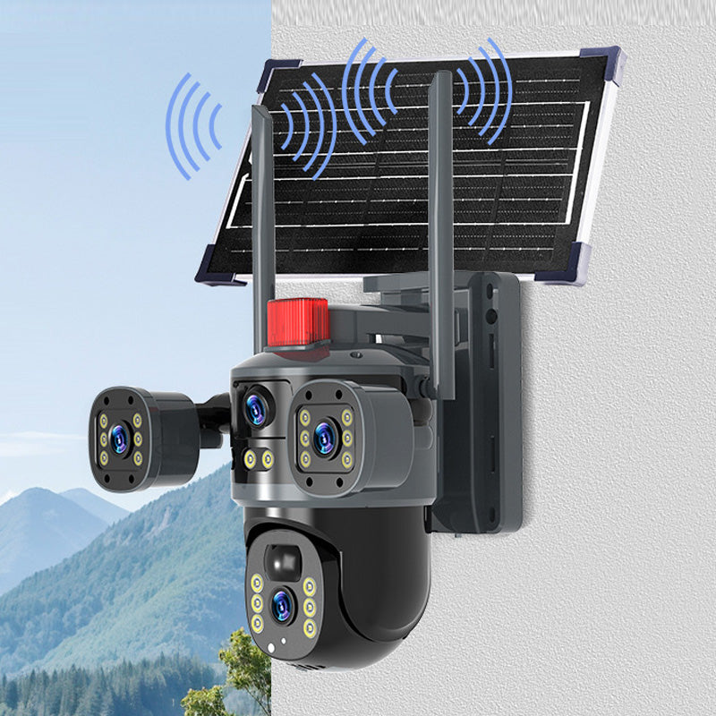 Vigilis™ – Caméra de Surveillance Solaire 720° à Triple Objectif