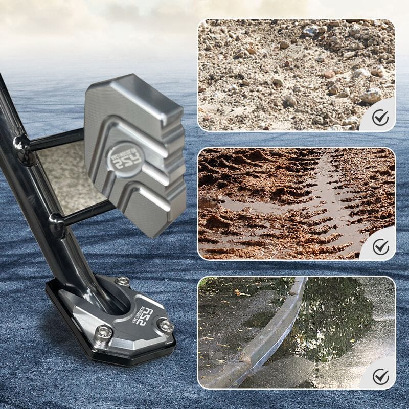 MotoGrip™ – Plaque de Béquille Antidérapante pour Moto