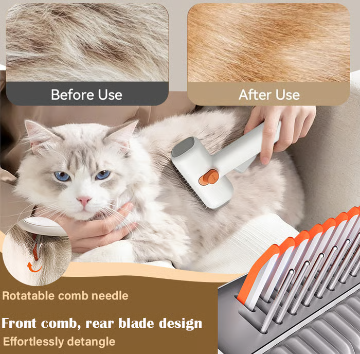 PawEase™ | Brosse 2-en-1 pour Chiens et Chats – Confortable, Sûre & Efficace