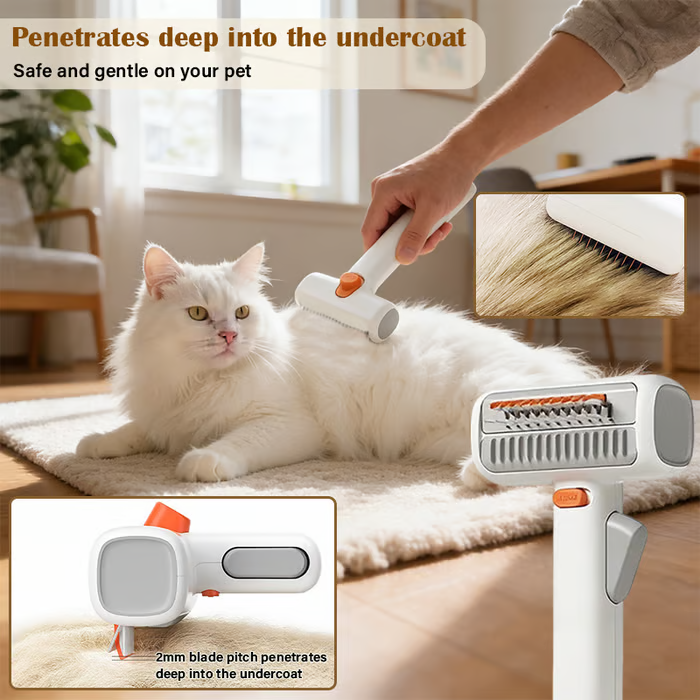 PawEase™ | Brosse 2-en-1 pour Chiens et Chats – Confortable, Sûre & Efficace