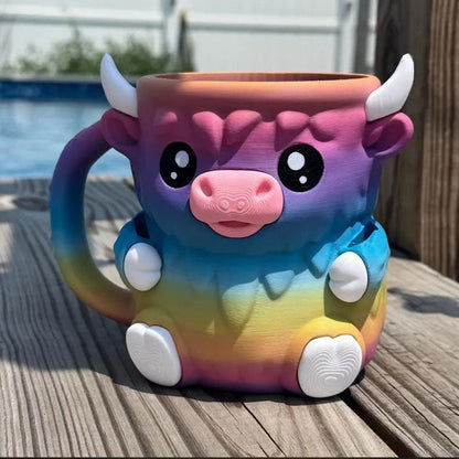 MooMelt™ – Le Support à Gobelet de Glace de la Petite Vache des Hautes Terres