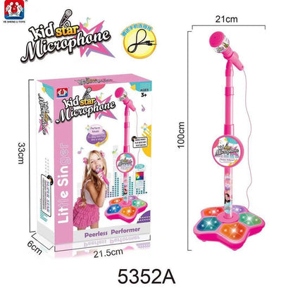 Melodrio™ – Support de Microphone pour Karaoké pour Enfants avec Lumières et Musique