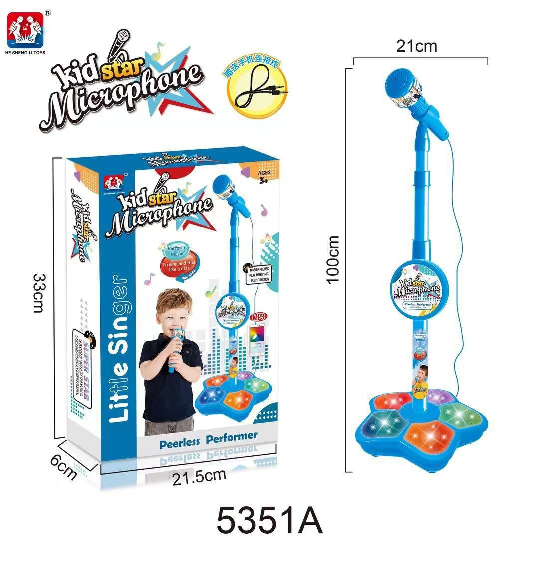 Melodrio™ – Support de Microphone pour Karaoké pour Enfants avec Lumières et Musique