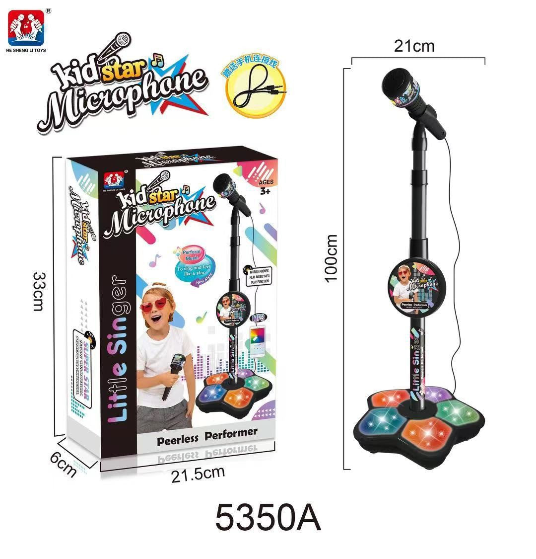 Melodrio™ – Support de Microphone pour Karaoké pour Enfants avec Lumières et Musique