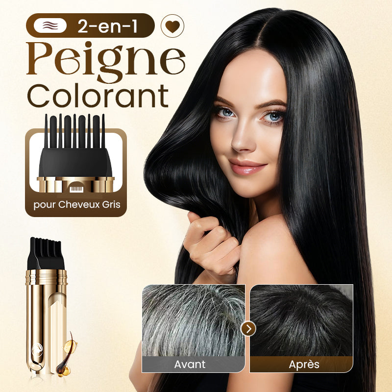 Grisello™ – Peigne Colorant Temporaire 2-en-1 pour Cheveux Blancs | 1+1 GRATUIT