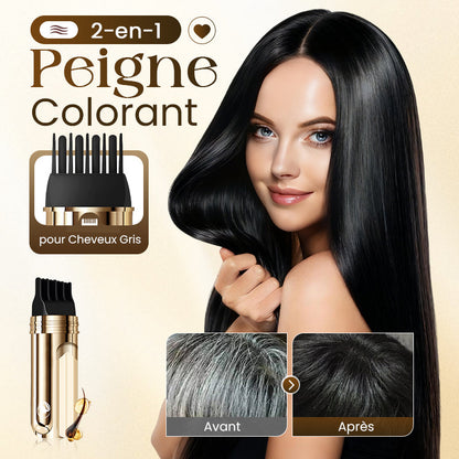 Grisello™ – Peigne Colorant Temporaire 2-en-1 pour Cheveux Blancs | 1+1 GRATUIT