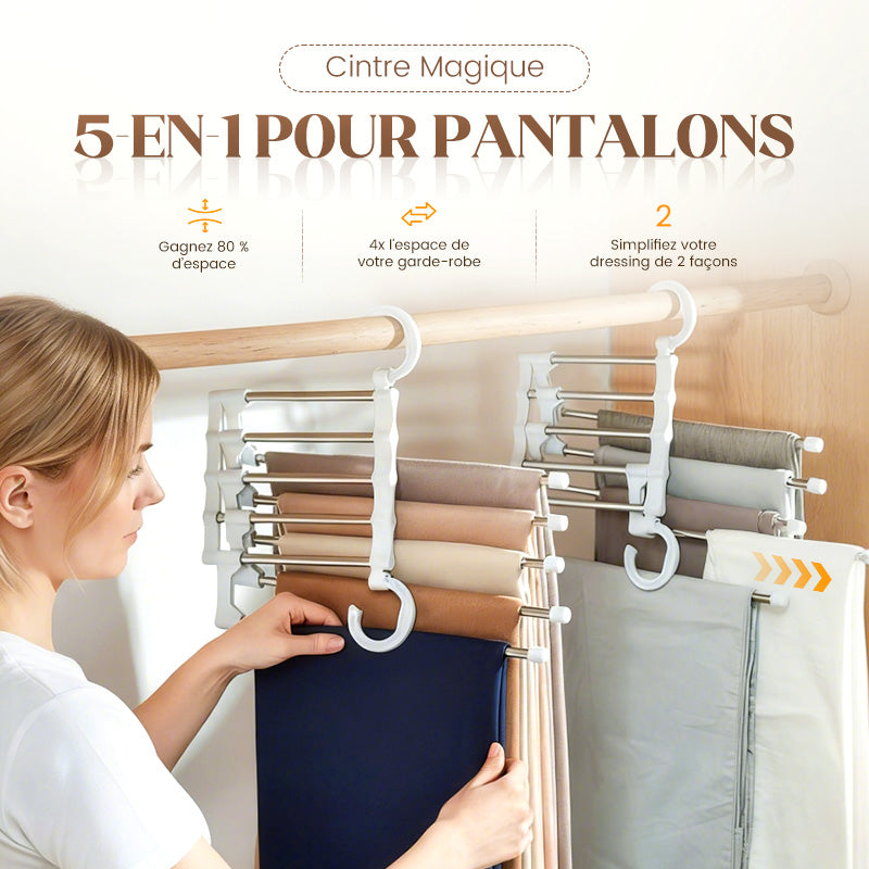 Ordiva™ – Porte-Pantalons Multifonctionnel 5 en 1