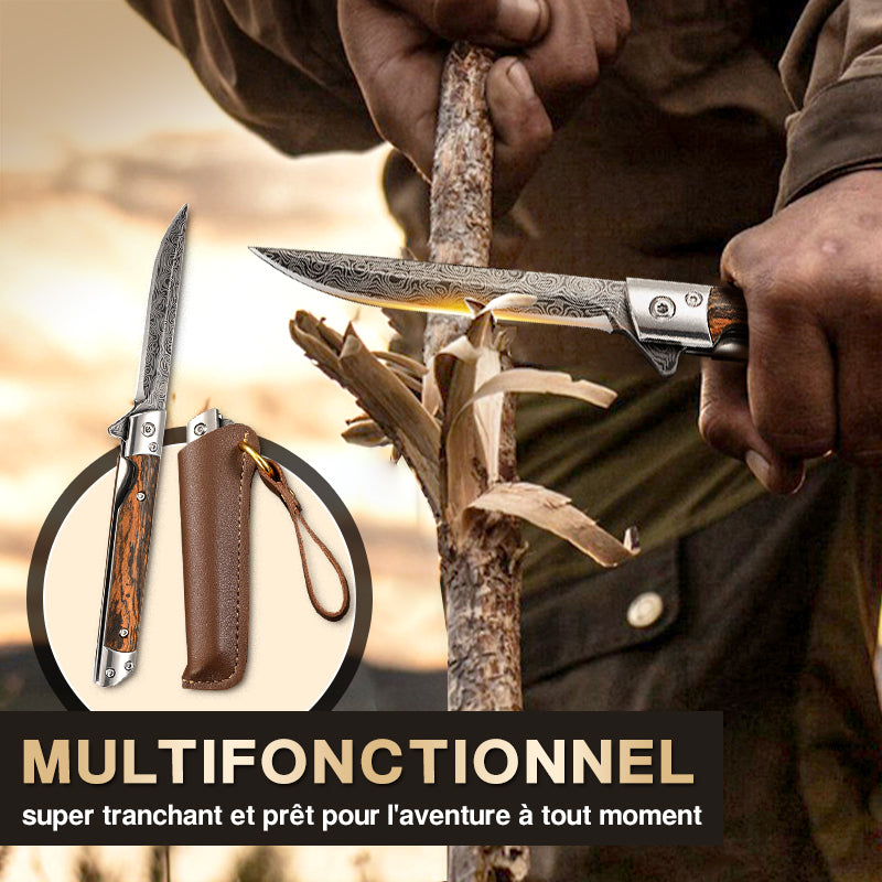 BoisForge™ - Couteau Pliant Naturel