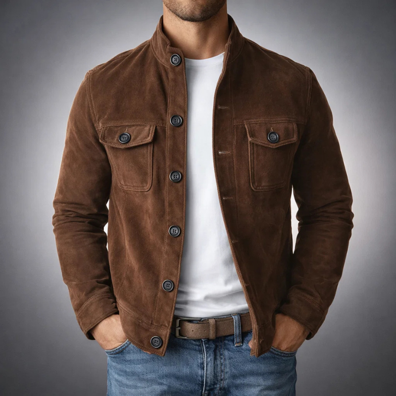 Orvèno™ Veste Daim Élégance Moderne pour Homme