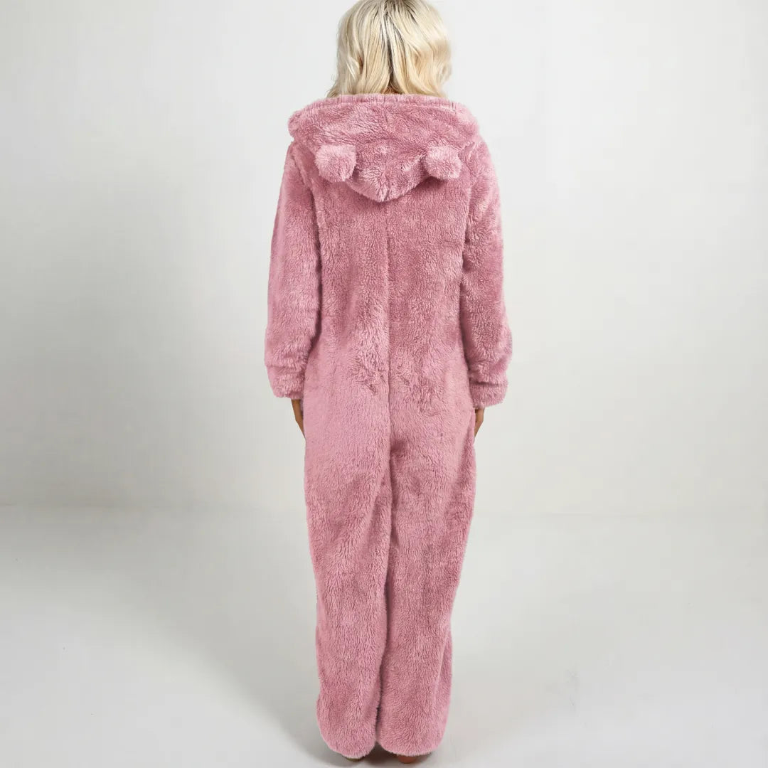 Cozynoa™ Combinaison à capuche en teddy – Confort ultime pour les journées froides