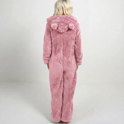 Cozynoa™ Combinaison à capuche en teddy – Confort ultime pour les journées froides