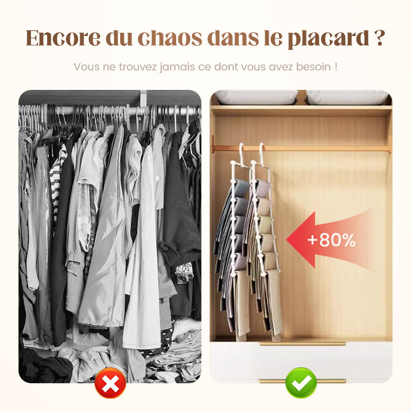 Ordiva™ – Porte-Pantalons Multifonctionnel 5 en 1