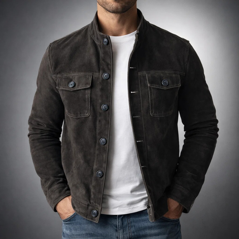 Orvèno™ Veste Daim Élégance Moderne pour Homme