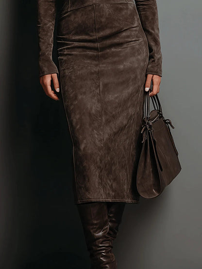 Robe Midi en DaimContour™