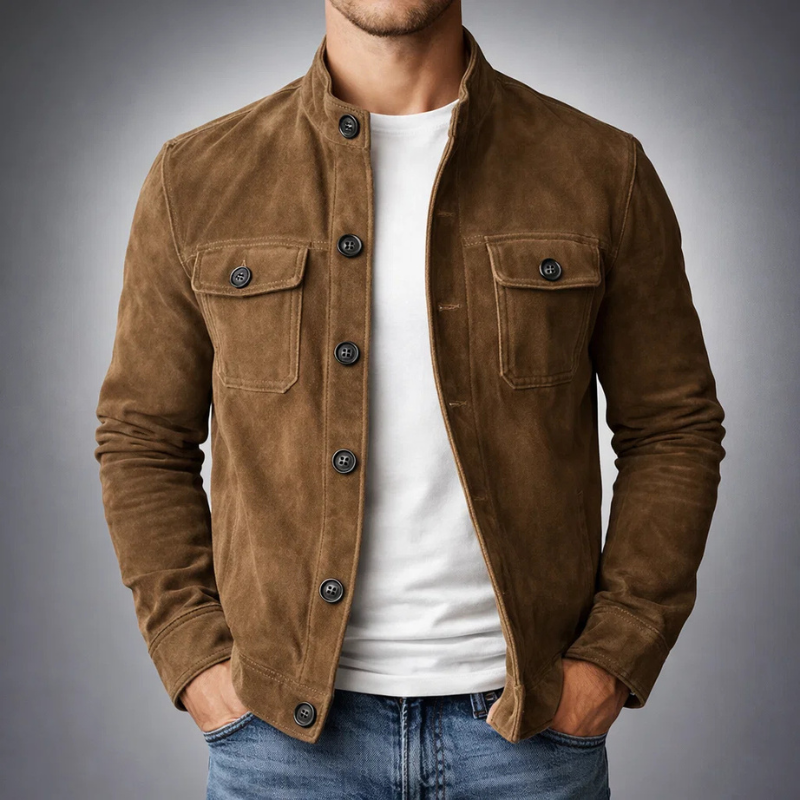 Orvèno™ Veste Daim Élégance Moderne pour Homme