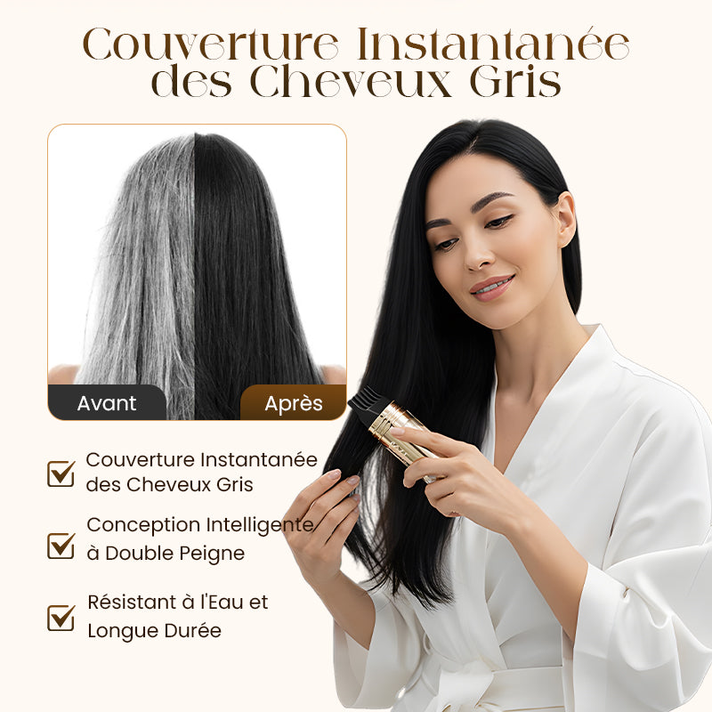 Grisello™ – Peigne Colorant Temporaire 2-en-1 pour Cheveux Blancs | 1+1 GRATUIT