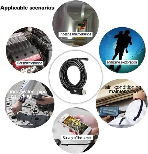 Inspectra™ – Caméra Endoscopique HD Ultra-Fine 3-en-1 Étanche