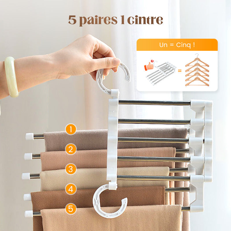 Ordiva™ – Porte-Pantalons Multifonctionnel 5 en 1