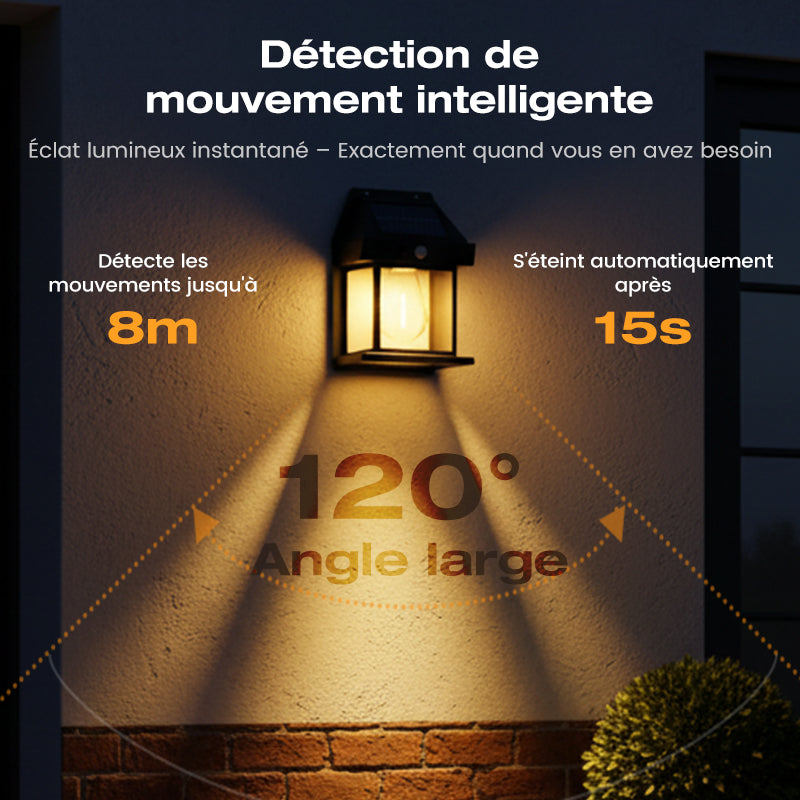 Tungara™ – Applique solaire murale avec détecteur de mouvement
