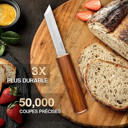 Boisora DuoCut™ – Ensemble de Couteaux 2-en-1 à Manche en Bois