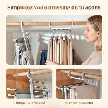 Ordiva™ – Porte-Pantalons Multifonctionnel 5 en 1