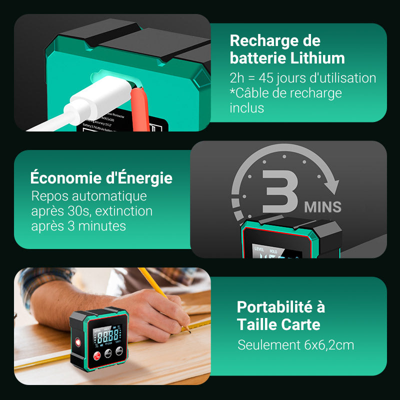 ProAngle™ – Détecteur d’Angle Numérique Magnétique avec Laser Électronique