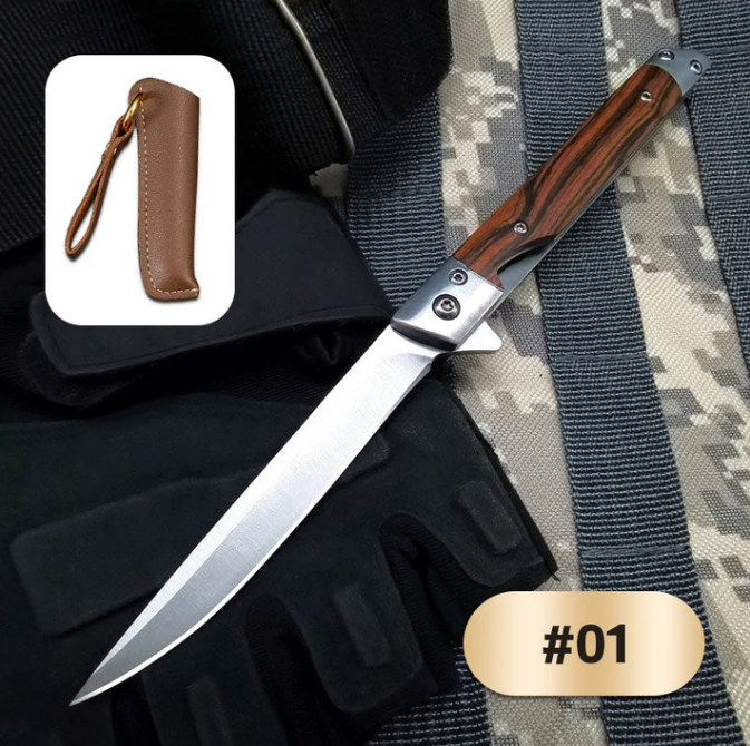 BoisForge™ - Couteau Pliant Naturel